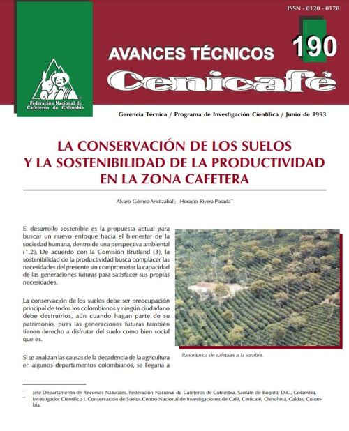 <p>(avt0190)La conservación de los suelos y la sostenibilidad de la productividad en la zona cafetera. (avt0190)</p>