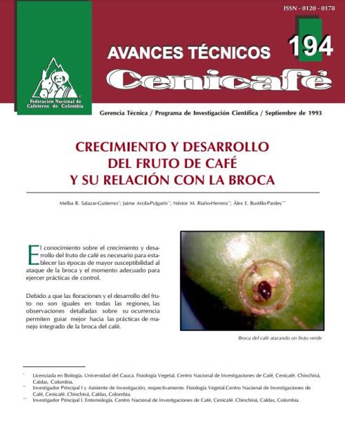 <p>(avt0194)Crecimiento y desarrollo del fruto del café y su relación con la broca. (avt0194)</p>