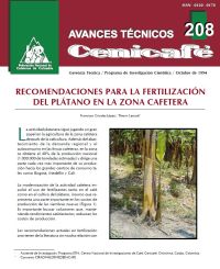 <p>(avt0208)Recomendaciones para la fertilización del plátano en la zona cafetera. (avt0208)</p>