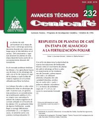 <p>(avt0232)Respuesta de plantas de café en etapa de almácigo a la fertilización foliar. (avt0232)</p>