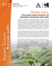 <p>(avt0515)Análisis foliar: Una guía para evaluar el estado nutricional del café (avt0515)</p>